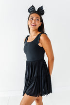 Solid Black | ADULT Ruffle Mesh Dress
