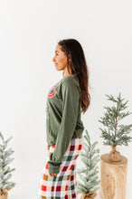 Load image into Gallery viewer, RED BOW (GREEN SHIRT) | Adult Long Sleeve Tee