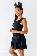 Solid Black | ADULT Ruffle Mesh Dress