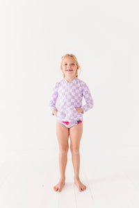 Violet Check: RASHGUARD ZIP-UP *SHIRT ONLY!*