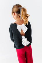 Noel Black | Bow Back Crop Sweater