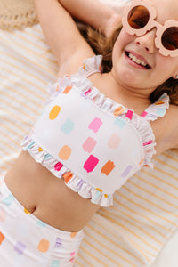 Painted Dotty: Ruffle Bandeau TWO-PIECE