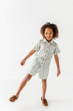 Load image into Gallery viewer, Mint Bay Stripes | BOYS LINEN SET
