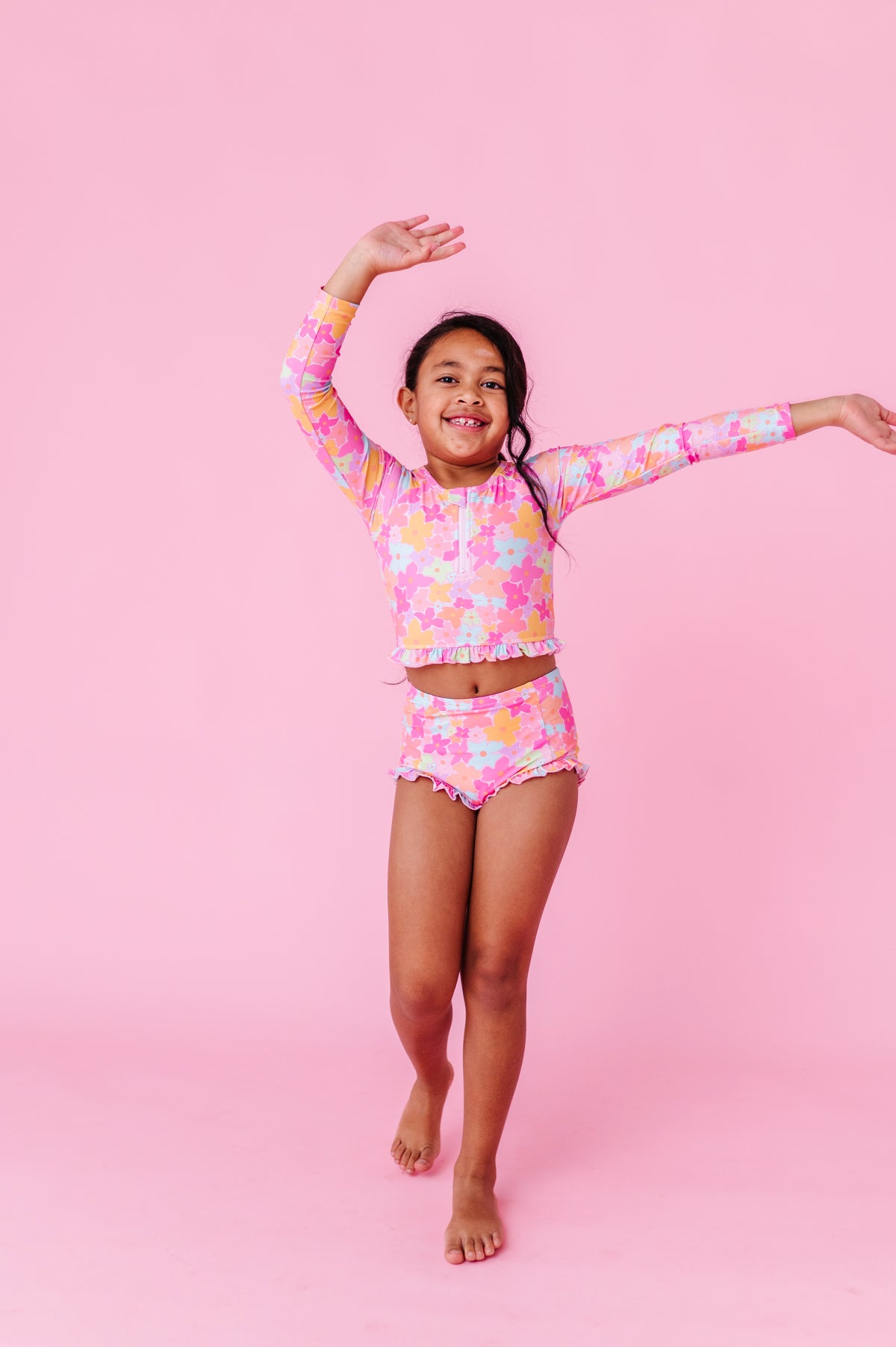 Tutti Fruitti Blossom | 1/4th ZIP RASHGUARD 2-PIECE