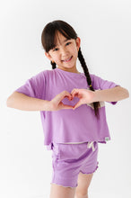 Load image into Gallery viewer, Pixie Purple | Boxy Crop + Shorts RIB Set