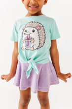 Load image into Gallery viewer, Hedgehog | Mint Vintage Front-Tie Tee
