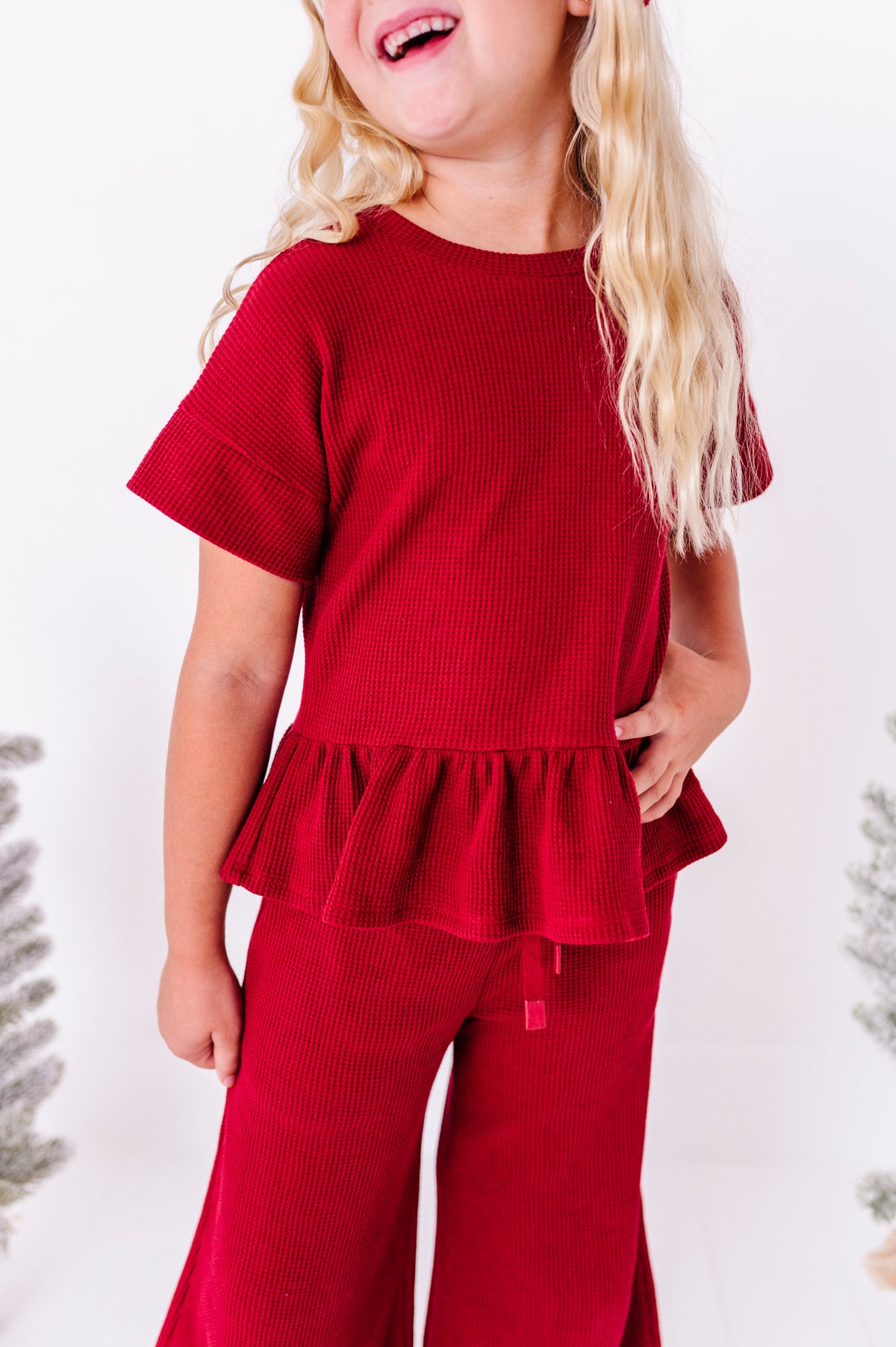 Mistletoe Red | Waffle Ruffle Set