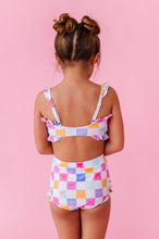 Load image into Gallery viewer, Confetti Check Bows | BANDEAU RUFFLE 2-PIECE