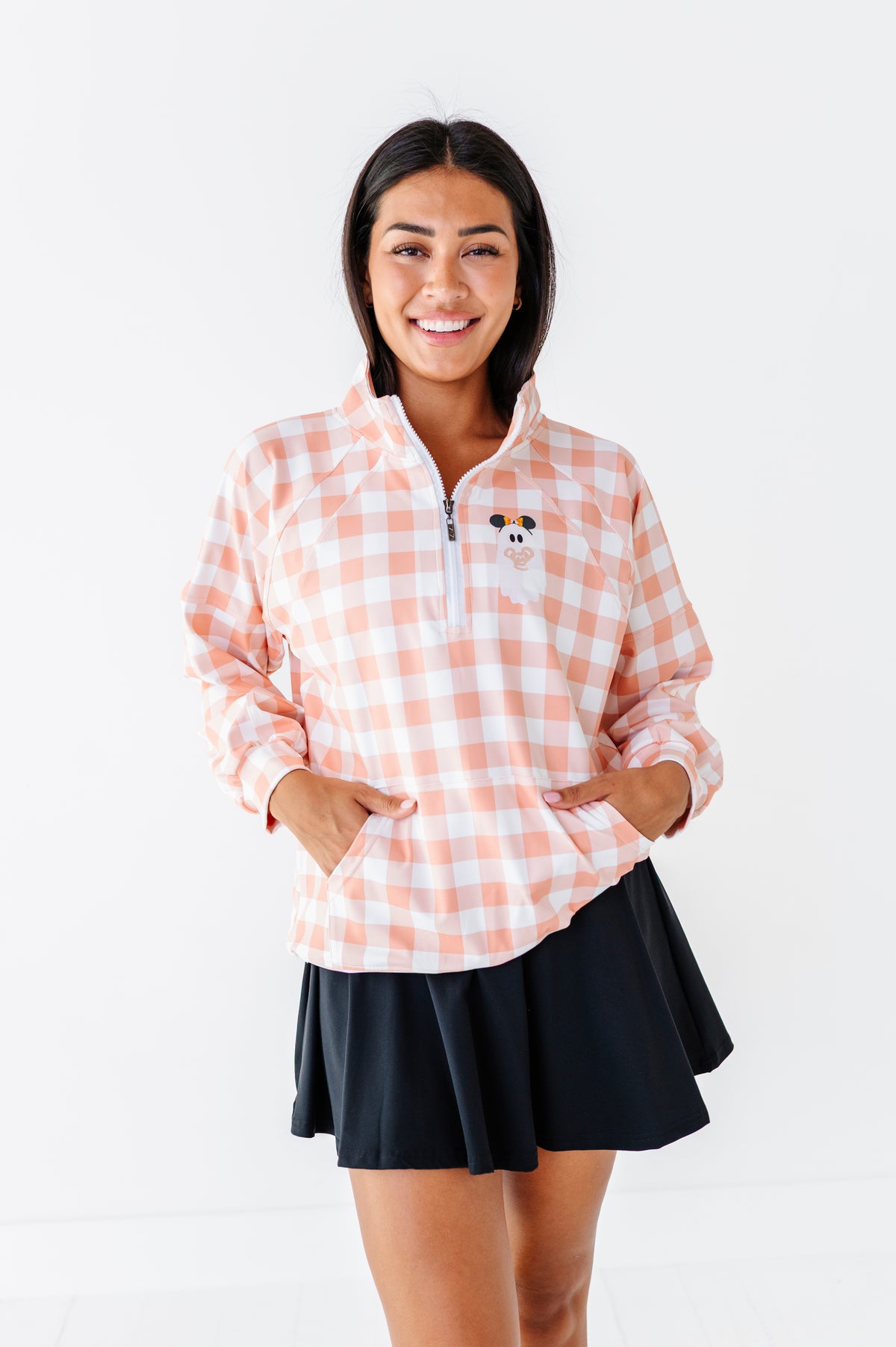 Pretzel Ghostie (PLAID) | ADULT 1/4th ZIP