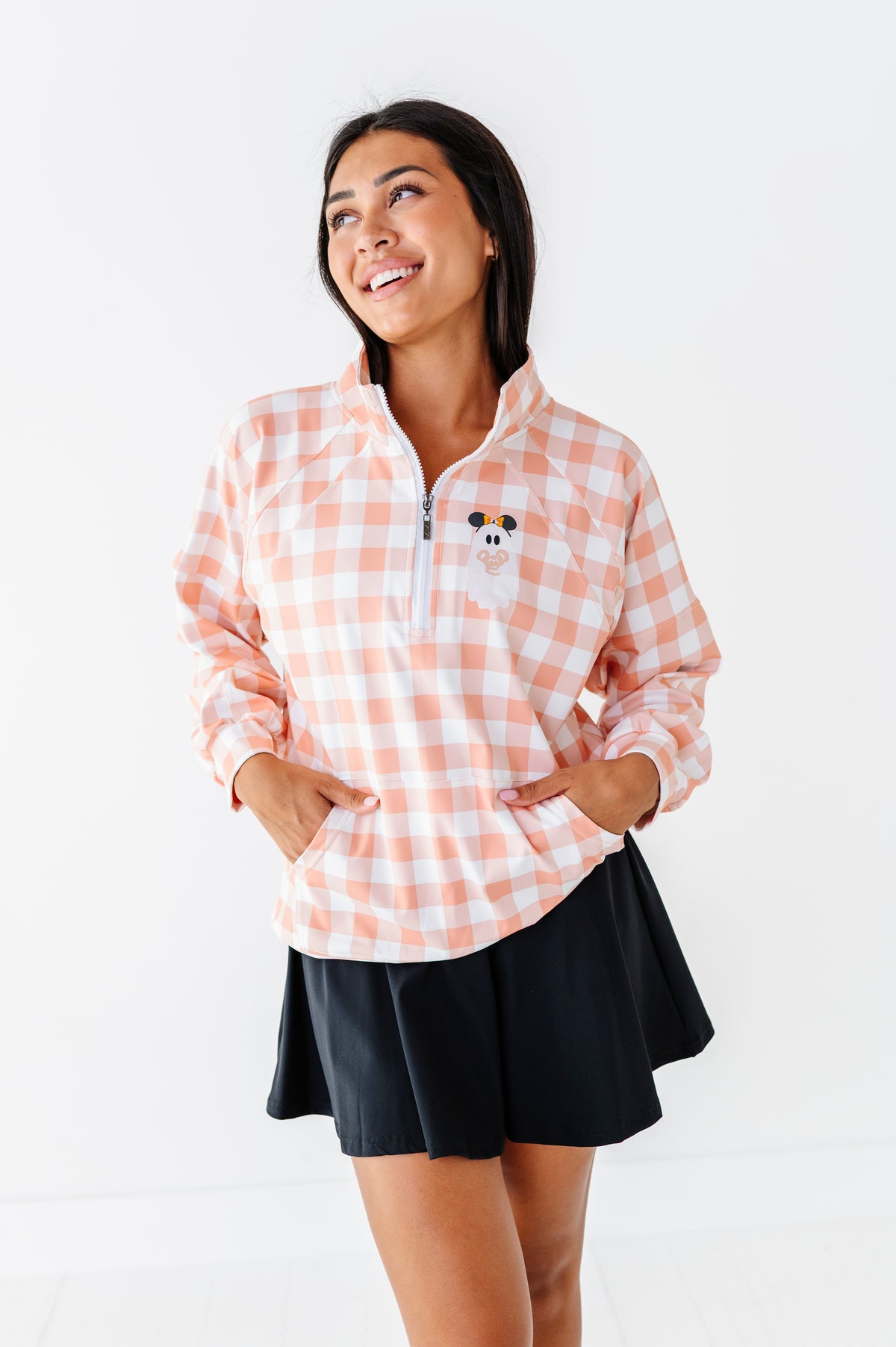 Pretzel Ghostie (PLAID) | ADULT 1/4th ZIP
