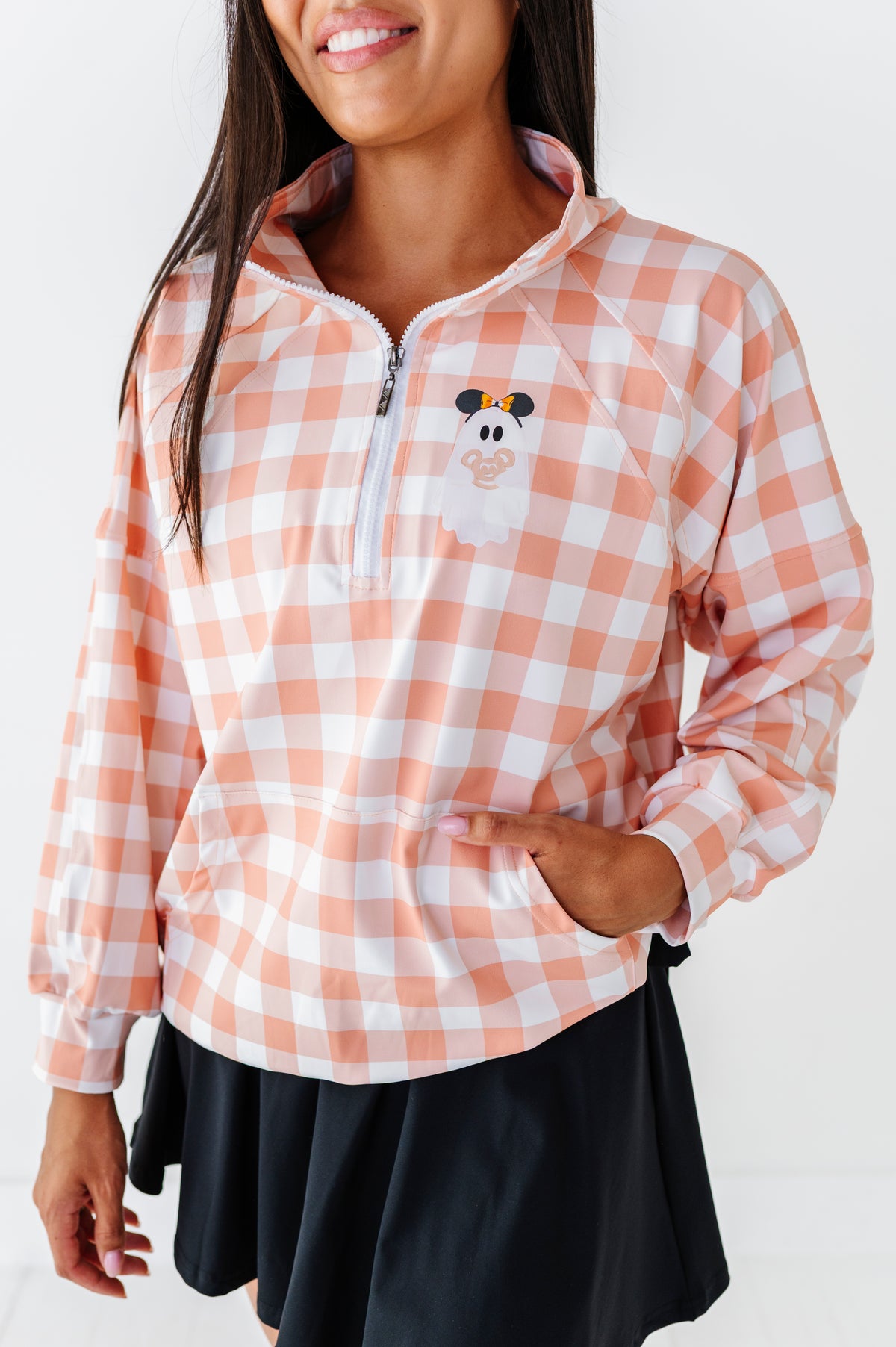Pretzel Ghostie (PLAID) | ADULT 1/4th ZIP