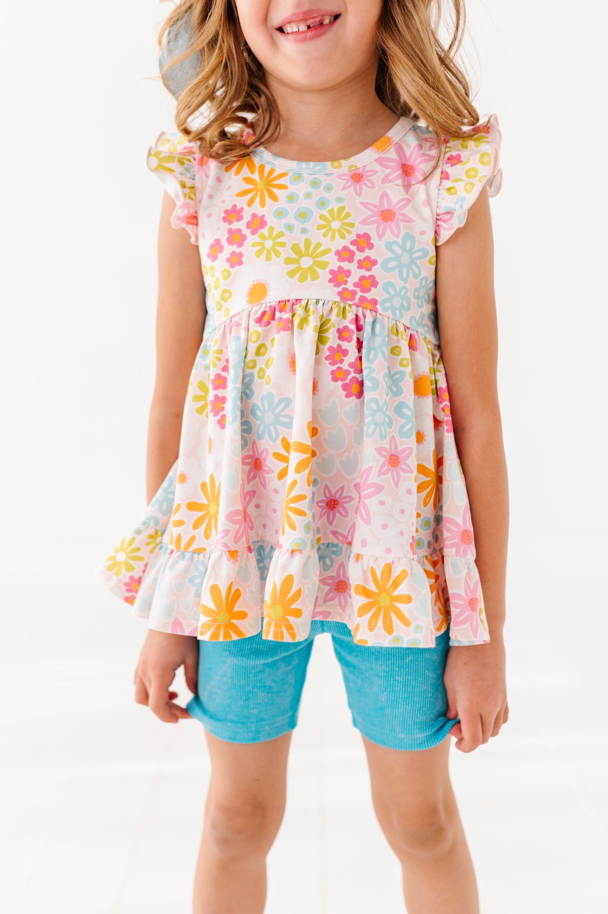 Summer Floral | Double Ruffle Peplum