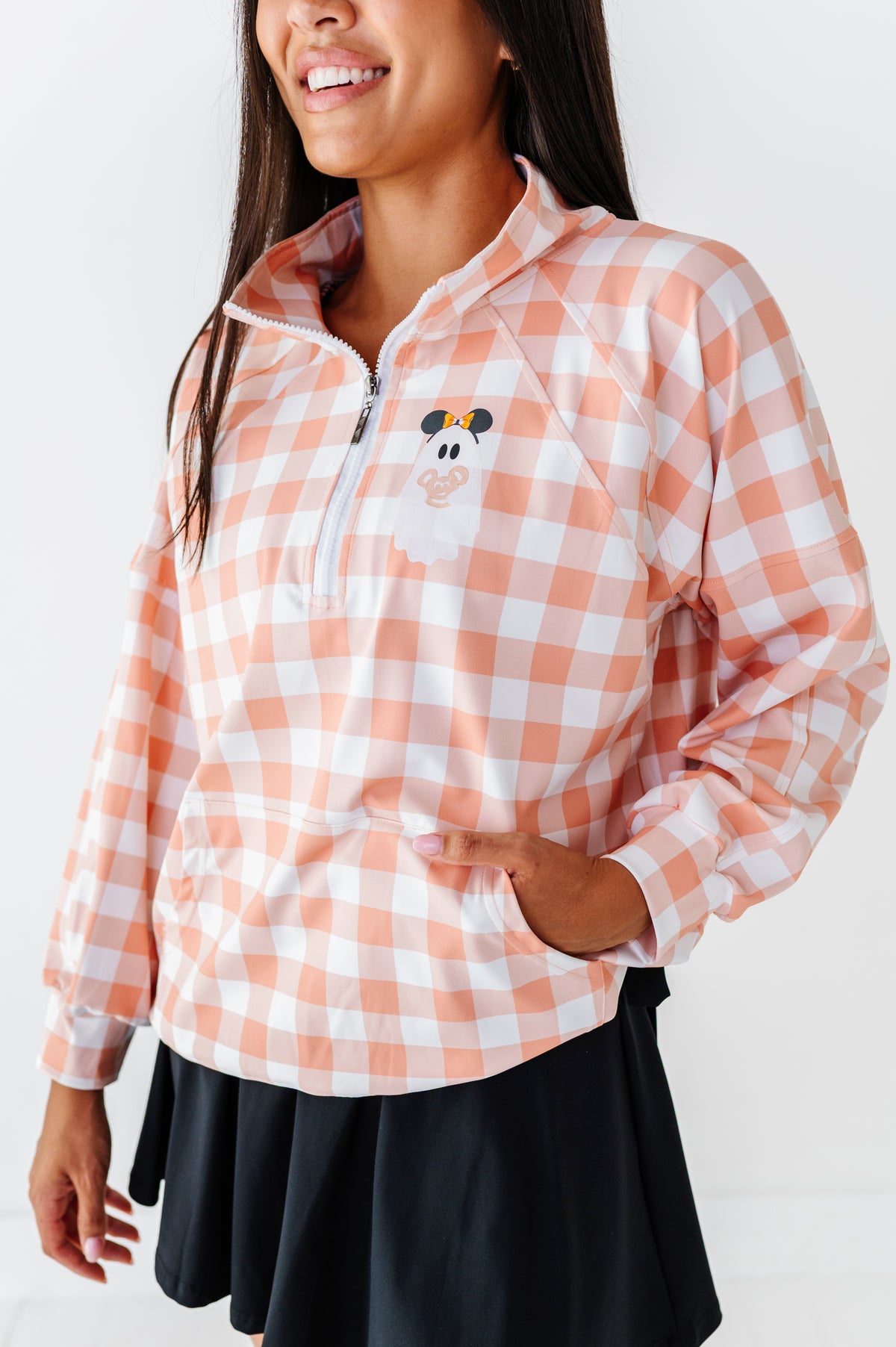 Pretzel Ghostie (PLAID) | ADULT 1/4th ZIP