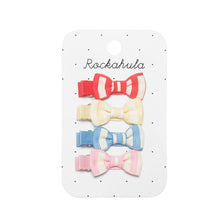 Load image into Gallery viewer, Stripe Mini Bow Clips (4 pack)