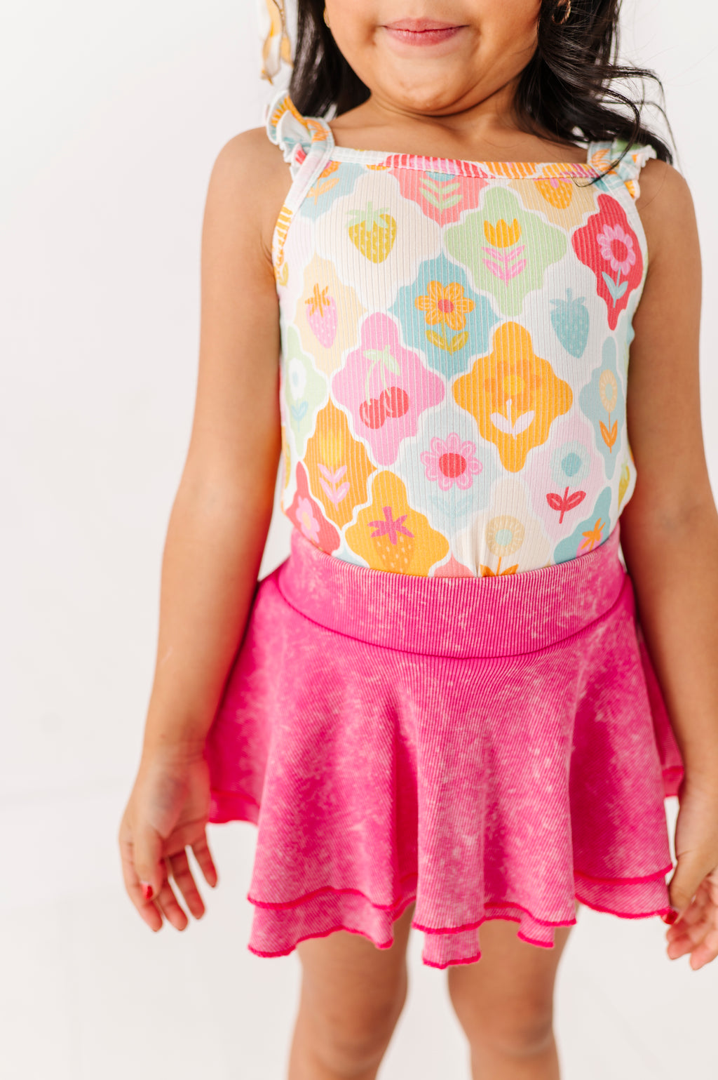 Fruity Floral | Ribbed Tank