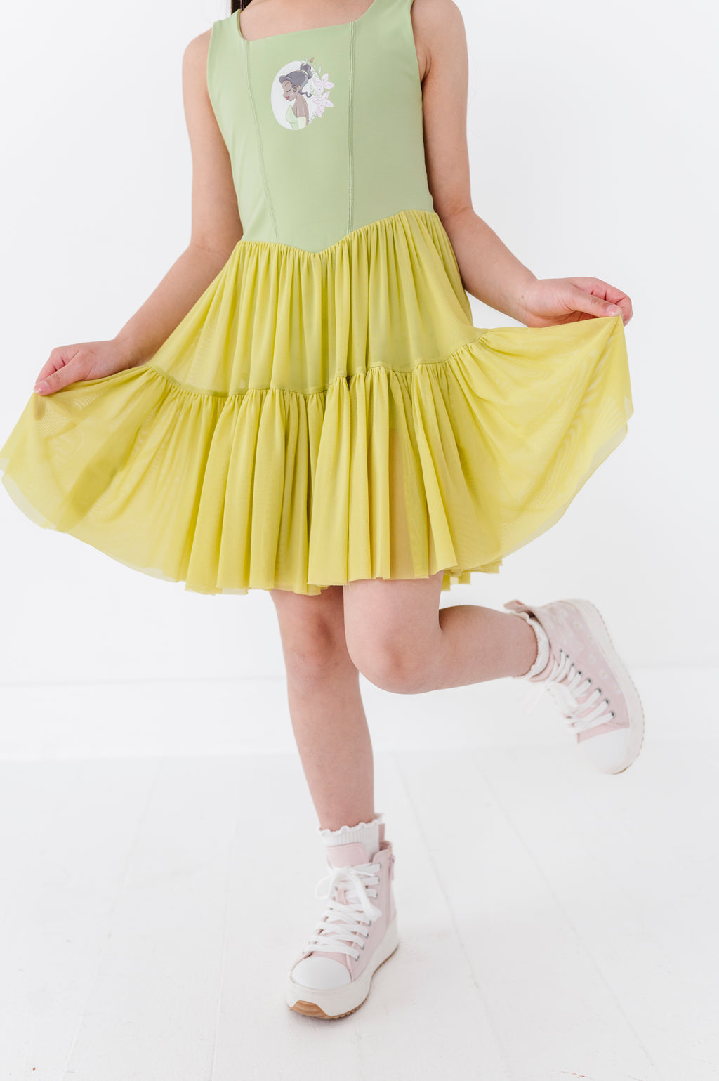 Tiana (KIDS) | Pistachio Mesh DRESS