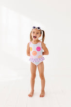 Load image into Gallery viewer, Smilies + Check: Ruffle Skirt ONE-PIECE