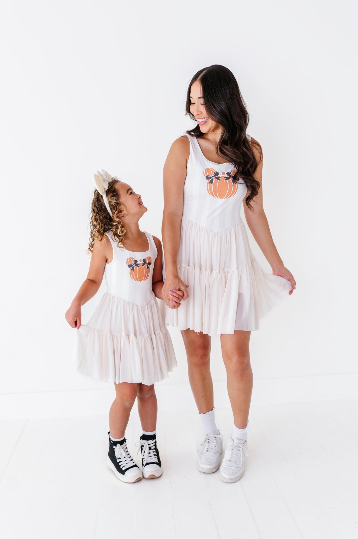 Piggy Pumpkin STRIPE | ADULT Mesh Dress