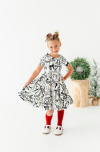 Load image into Gallery viewer, Cream Preppy Bow | Collard Twirl Dress