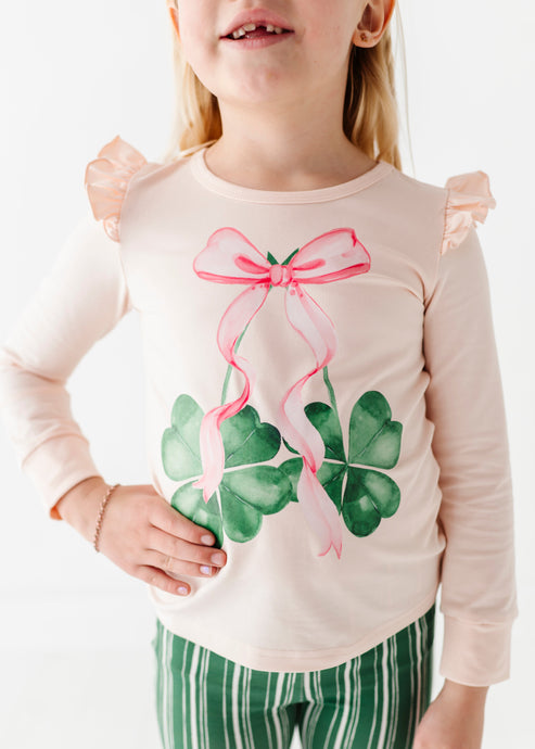 Shamrock Cherries | Pink Ruffle Long Sleeve