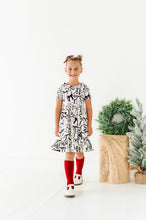 Load image into Gallery viewer, Cream Preppy Bow | Collard Twirl Dress