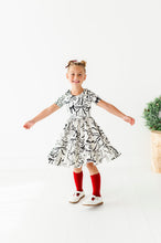 Load image into Gallery viewer, Cream Preppy Bow | Collard Twirl Dress