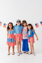 Load image into Gallery viewer, BLUE Patchwork USA | Tie Front Tee