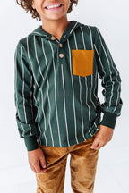 Yuletide Green Stripe | Hoodie Henley