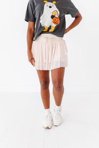 Almond | (ADULT) MESH SKORT
