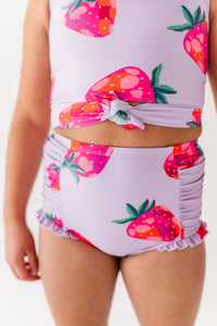 Strawberries: Tie Front TWO-PIECE