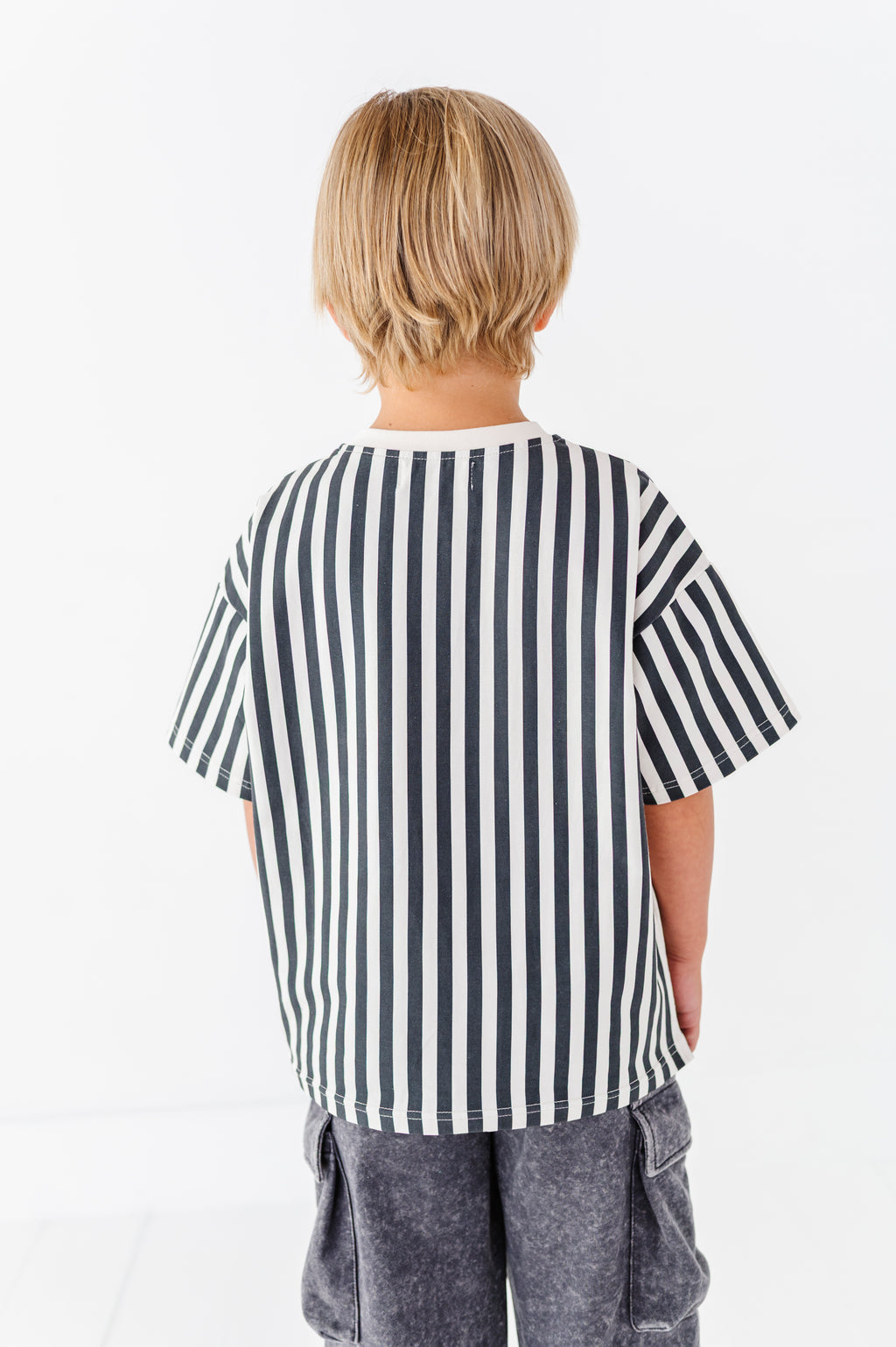 Peace-Out Ghost | Stripes Boxy Tee