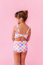 Load image into Gallery viewer, Confetti Check Bows | BANDEAU RUFFLE 2-PIECE