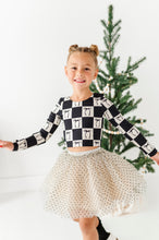 Load image into Gallery viewer, Checkered Bow | CROPPED Bow Back Long Sleeve Top