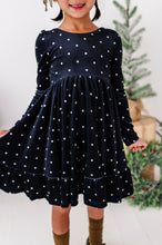 Load image into Gallery viewer, Black Dottie | Velvet Bow Back Dress