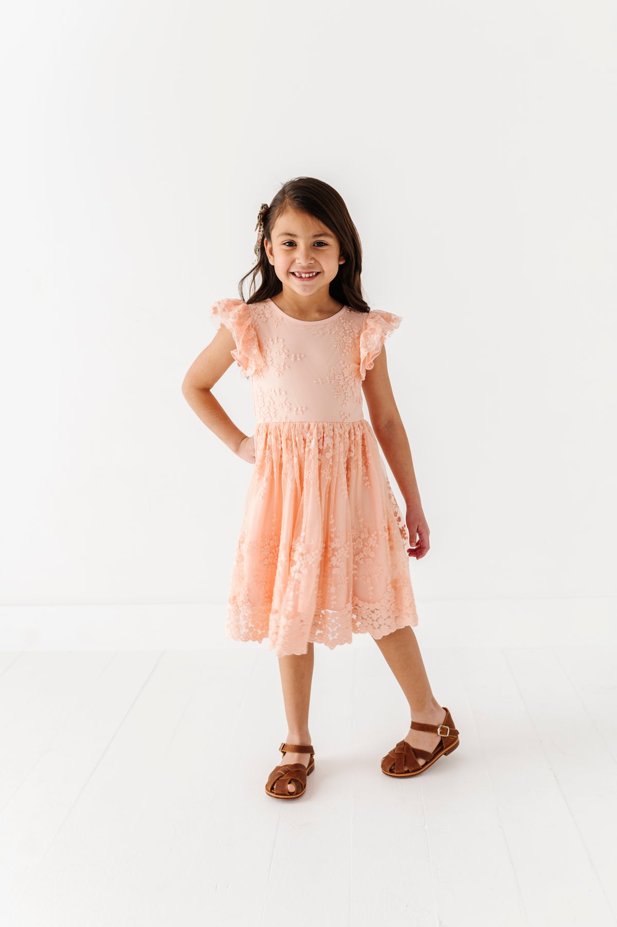 Petal Peach | LACE DRESS