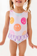 Load image into Gallery viewer, Smilies + Check: Ruffle Skirt ONE-PIECE