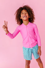 Load image into Gallery viewer, Popsicle Pink | ZIP RASHGUARD SHIRT