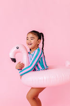 Load image into Gallery viewer, Cabanna Stripes | 1/4th ZIP RASHGUARD 2-PIECE