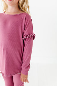 ROSEY RIB | Crewneck (with ruffle)