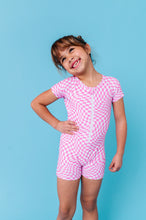 Load image into Gallery viewer, Bubblegum Wave Check | SURF SUIT ONE-PIECE