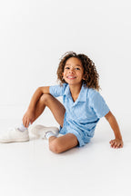 Coastal Blue | BOYS TERRY CHECK SET