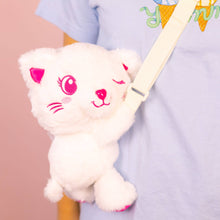 Load image into Gallery viewer, Plush Crossbody Bag: Winky Kitty