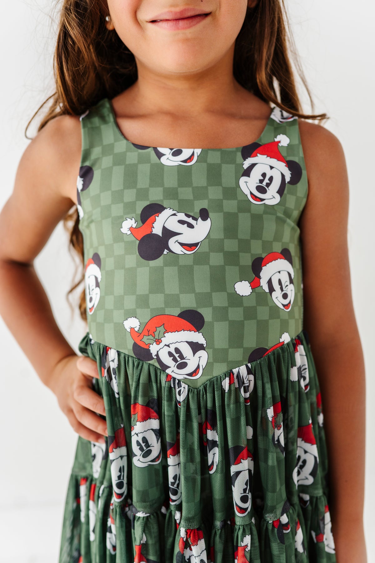 Mickey's Evergreen Check | KIDS Mesh Dress