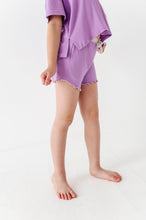 Load image into Gallery viewer, Pixie Purple | Boxy Crop + Shorts RIB Set