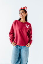 Load image into Gallery viewer, Pocket Peppermint Mouse | RED Adult Sweatshirt