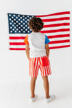 Load image into Gallery viewer, RED Spangled Stripes | BOY SHORTS