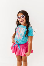 Sunshine | Blue Vintage Front-Tie Tee