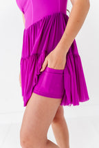Ana (ADULT) | Raspberry Mesh DRESS