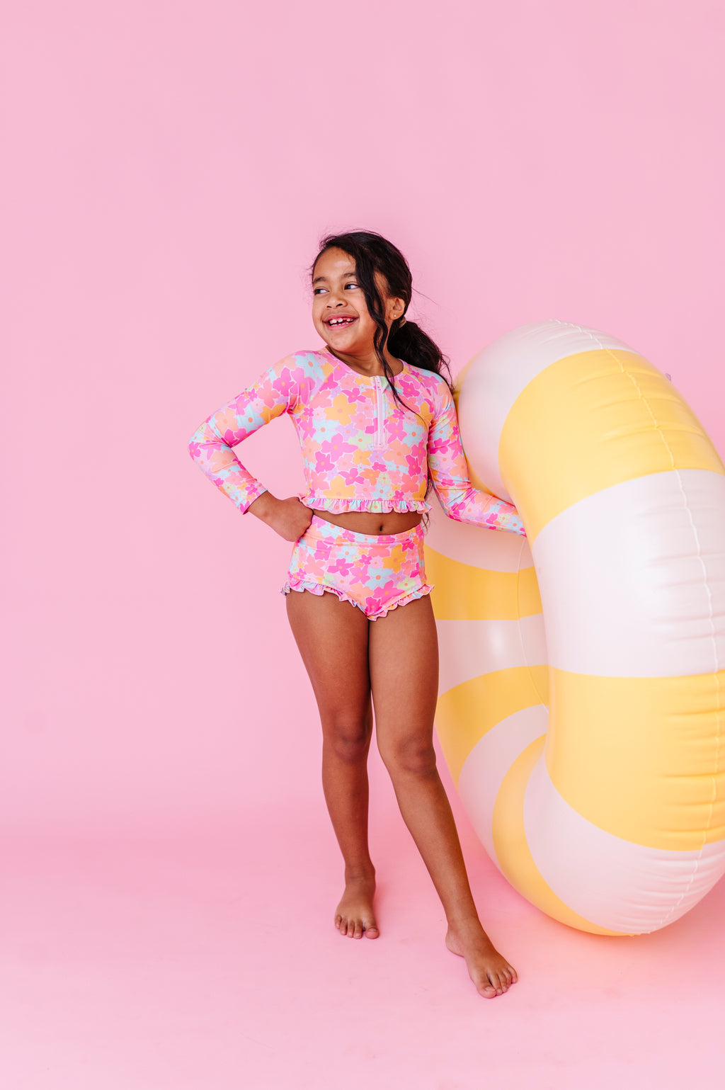 Tutti Fruitti Blossom | 1/4th ZIP RASHGUARD 2-PIECE