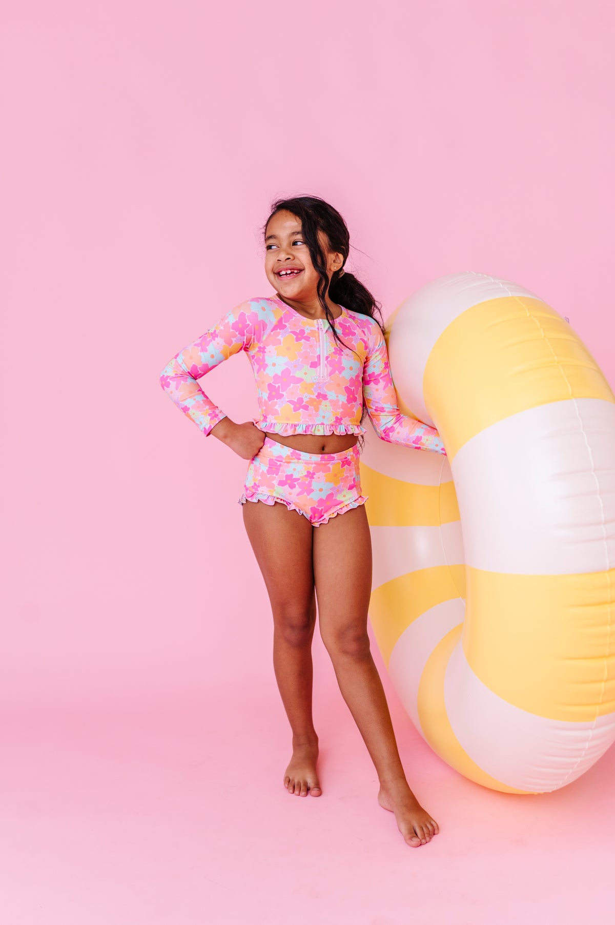 Tutti Fruitti Blossom | 1/4th ZIP RASHGUARD 2-PIECE